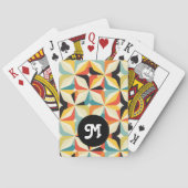 Monogram Retro 70s geometrisch patroon Pokerkaarten (Achterkant)
