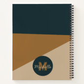 Monogram retro 70s Groen Bruin  kleurblok Notitieboek (Achterkant)