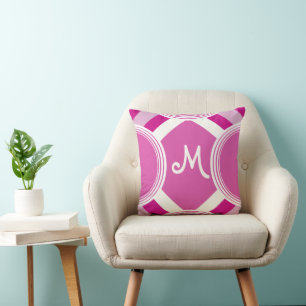 Monogram Retro Aangepaste roze piloot Kussen