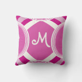 Monogram Retro Aangepaste roze piloot Kussen (Achterkant)