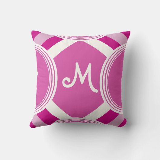 Monogram Retro Aangepaste roze piloot Kussen (Achterkant)