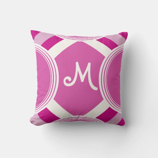 Monogram Retro Aangepaste roze piloot Kussen (Voorkant)