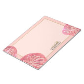Monogram Retro Bloem Roze Goud Perzik Chic Notitieblok (Schuin)