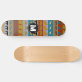 Monogram Retro Colorful Animals Patroon #8 Skateboard (Horizontaal)