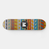 Monogram Retro Colorful Animals Patroon #8 Skateboard (Horizontaal)
