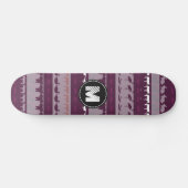Monogram Retro Colorful Animals Patroon Skateboard (Horizontaal)
