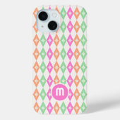 Monogram Retro Diamonds Case-Mate iPhone Case (Achterkant)
