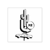 Monogram Retro Diner Sign Rubberstempel (Afrduk)