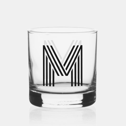 Monogram retro eenvoudig whisky glas (Achterkant)