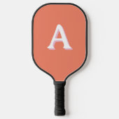 Monogram Retro Font Peach Pink Pickleball Paddle (Voorkant)