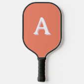 Monogram Retro Font Peach Pink Pickleball Paddle (Achterkant)