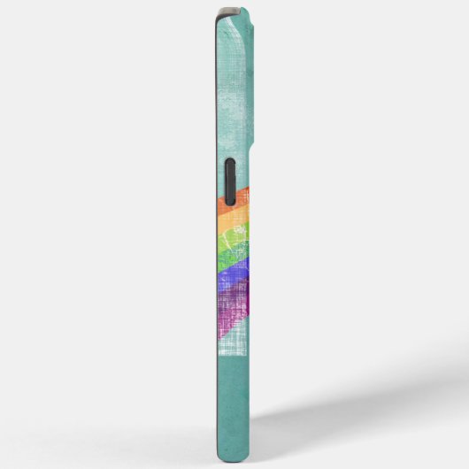 Monogram Retro Fox Art Aqua Earthy Tones Hues Case-Mate iPhone Case (Achterkant / Rechts)