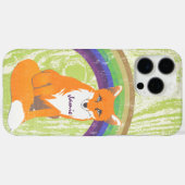 Monogram Retro Fox Art Limoen Sinaasappel Retro Case-Mate iPhone Case (Achterkant (horizontaal))