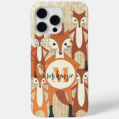 Monogram Retro Fox Art Oranje Retro iphone Case-Mate iPhone Case (Achterkant)