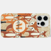 Monogram Retro Fox Art Oranje Retro iphone Case-Mate iPhone Case (Achterkant (horizontaal))