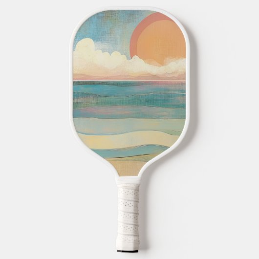 Monogram Retro Glam Summer Beach Vibes Pickleball Paddle (Achterkant)