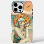 Monogram Retro Glam Summer Beach Vrouw Case-Mate iPhone Case (Achterkant)