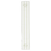 Monogram Retro Groen Witte Strepen Script Bruiloft Lange Tafelloper (Voorkant)