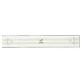 Monogram Retro Groen Witte Strepen Script Trouw Lange Tafelloper (Horizontaal)