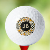 Monogram Retro Groovy Daisy Checkerboard Golfballen
