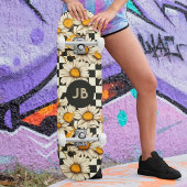 Monogram Retro Groovy Daisy Checkerboard Persoonlijk Skateboard