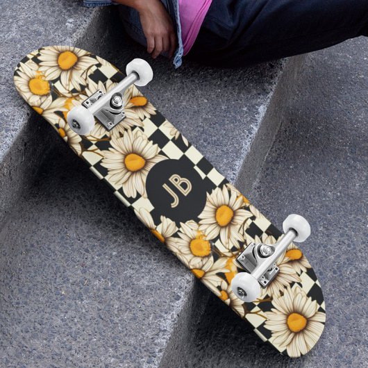 Monogram Retro Groovy Madelijnschaakbord Persoonlijk Skateboard