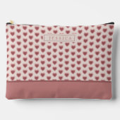 Monogram Retro Hearts Pink Burgundy Etui (Voorkant)
