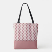 Monogram Retro Hearts Pink Burgundy Tote Bag (Achterkant)