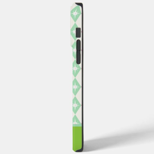 Monogram Retro Kerst Diamanten Roze & Groen Case-Mate iPhone Case (Achterkant / Links)