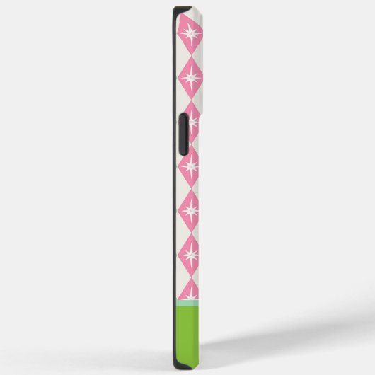 Monogram Retro Kerst Diamanten Roze & Groen Case-Mate iPhone Case (Achterkant / Rechts)