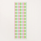 Monogram Retro Kerst Diamanten Roze & Groen Yogamat (Achterkant)