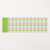 Monogram Retro Kerst Diamanten Roze & Groen Yogamat (Voorkant (horizontaal))