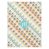 Monogram Retro Kleuren Lepelpatroon Tafelkleed (Voorkant)