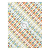 Monogram Retro Kleuren Lepelpatroon Tafelkleed (Voorkant)