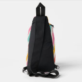 Monogram Retro Kleurrijke Golvende Strepen Sling Bag (Achterkant)