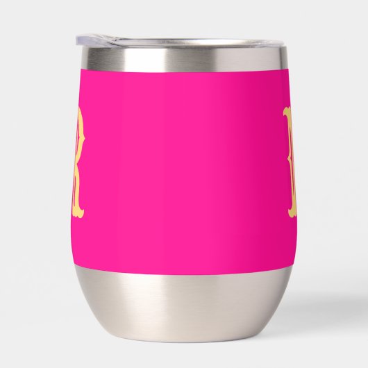 Monogram Retro Lettertype Heet Roze (Rechts)