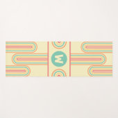 Monogram retro-lijnkunst yogamat (Voorkant (horizontaal))