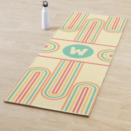 Monogram retro-lijnkunst yogamat