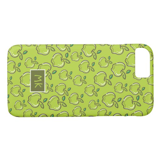 Monogram Retro Little Green Apples Fruit Case-Mate iPhone Case (Achterkant (Horizontaal))