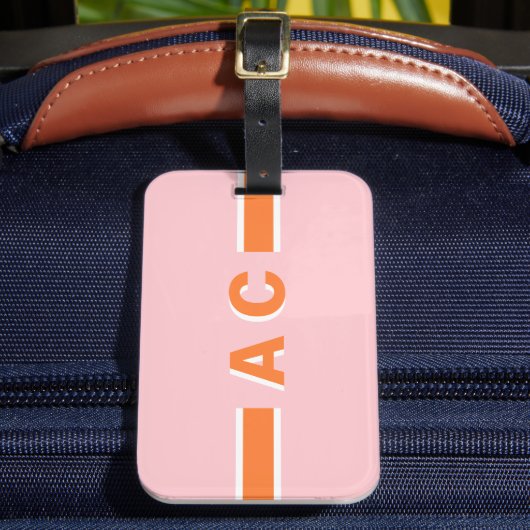 Monogram Retro Meisjesuitje Gepersonaliseerde Baga Bagagelabel (Voorkant Insitu 2)
