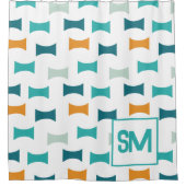 Monogram Retro Mid Century geometrisch patroon Douchegordijn (Voorkant)