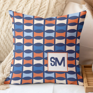 Monogram Retro Mid Century geometrisch patroon Kussen