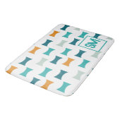 Monogram Retro Midden Eeuw Geometrisch Patroon Badmat (Gekanteld)