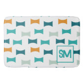 Monogram Retro Midden Eeuw Geometrisch Patroon Badmat (Voorkant)