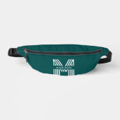 Monogram retro modern Blauwgroen Heuptasje (Voorkant)