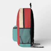 Monogram retro oranje en blauw bedrukte rugzak (Rechts)