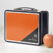 Monogram Retro-Oranje en zwarte pooldots (In situ)