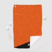 Monogram Retro-Oranje en zwarte pooldots Golfhanddoek (Insitu)