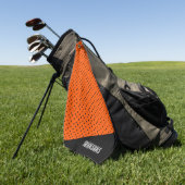 Monogram Retro-Oranje en zwarte pooldots Golfhanddoek (Groen)