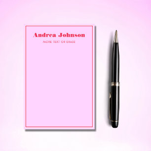 Monogram Retro Pink en Red Bold Typografie Naam Post-it® Notes